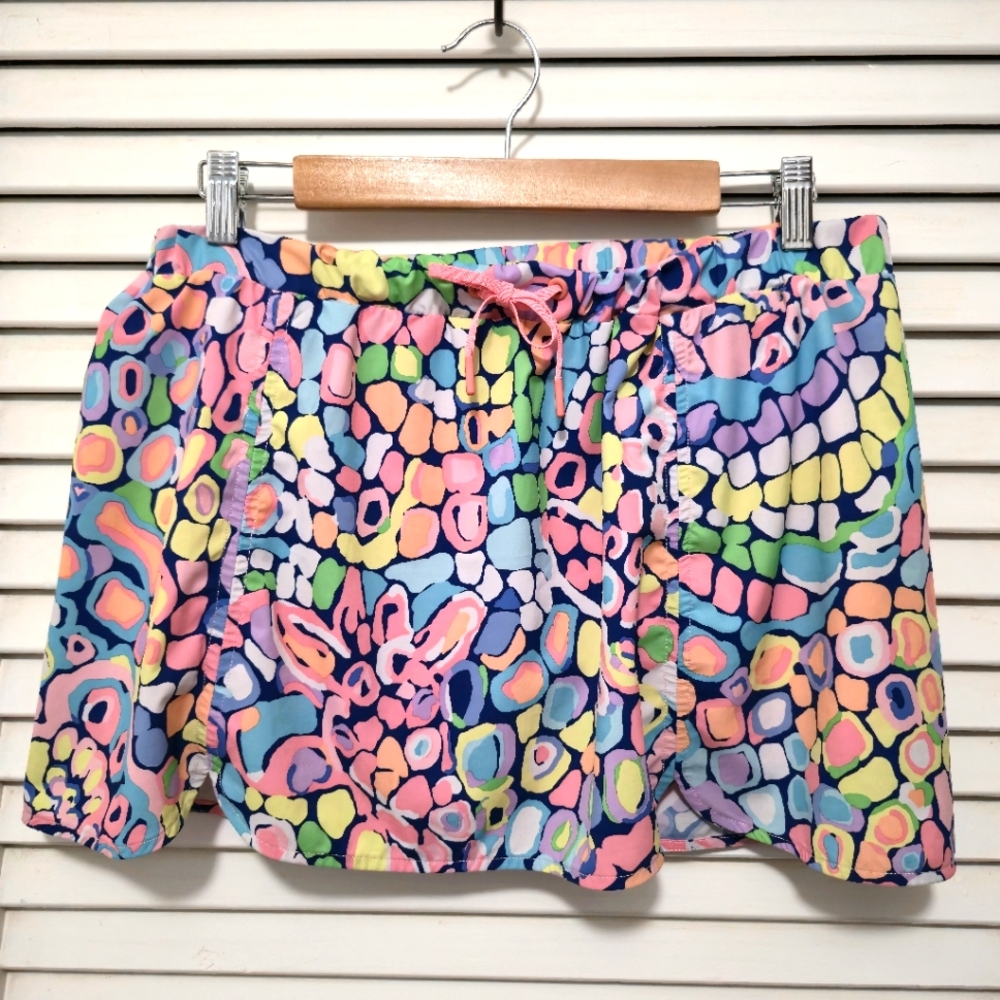Lilly Pulitzer Nadia LUXLETIC Skort Large Pink Blue Peach Yellow Green Purple
